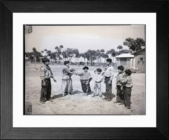 Framed Print : Seminole Family Is Shown Returning Framed Print : Seminole Family Is Shown Returning
