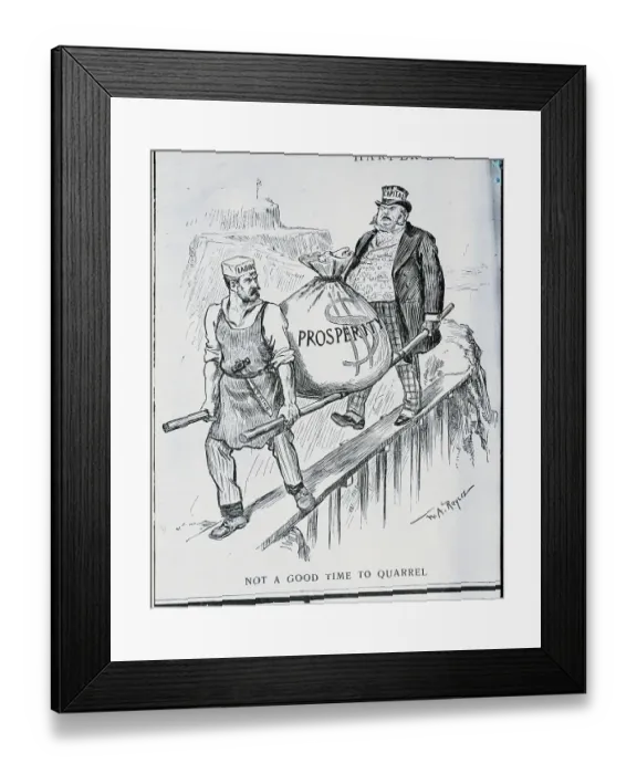 Framed Print : Political Cartoon On Capitol And Labor Framed Print : Political Cartoon On Capitol And Labor