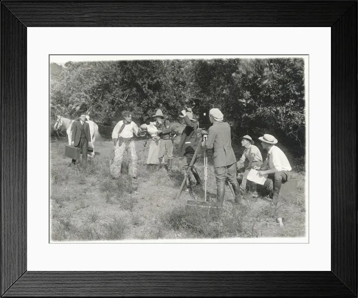 Framed Print : Film Crew Making Movie Framed Print : Film Crew Making Movie