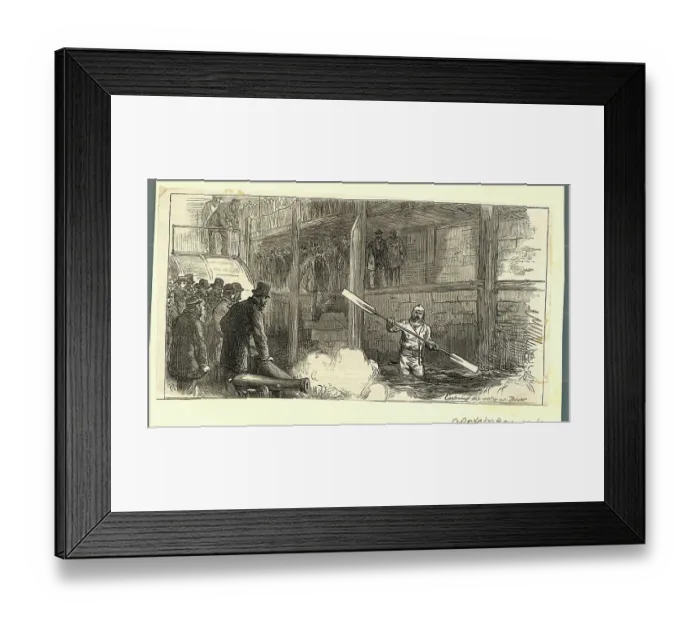 Framed Print : Captain Paul Boyton Entering Water at Dover Framed Print : Captain Paul Boyton Entering Water at Dover