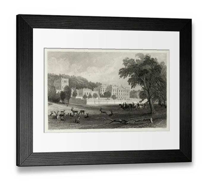 Framed Print : View of Chatsworth, Derbyshire Seat of The Duke of Devonshire Framed Print : View of Chatsworth, Derbyshire Seat of The Duke of Devonshire