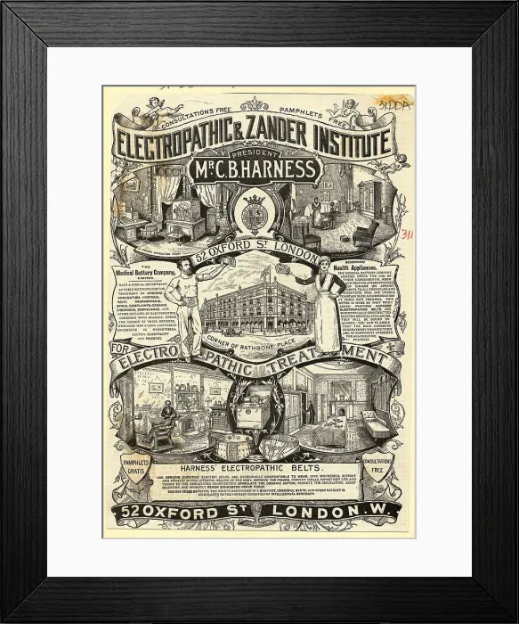 Framed Print : Ad for Harness Electropathic Belts Framed Print : Ad for Harness Electropathic Belts