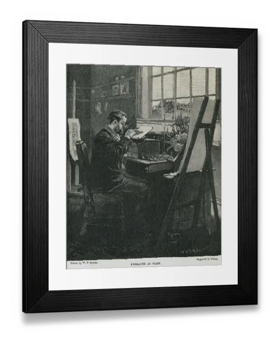 Framed Print : Engraver at Work Framed Print : Engraver at Work