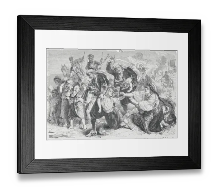 Framed Print : Ottoman Soldiers Kidnapping Children