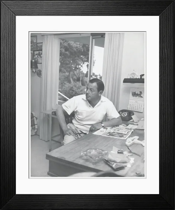 Framed Print : Ernest Gann Lounging Framed Print : Ernest Gann Lounging