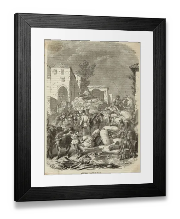 Framed Print : Austrian Troops Occupying a Town Framed Print : Austrian Troops Occupying a Town
