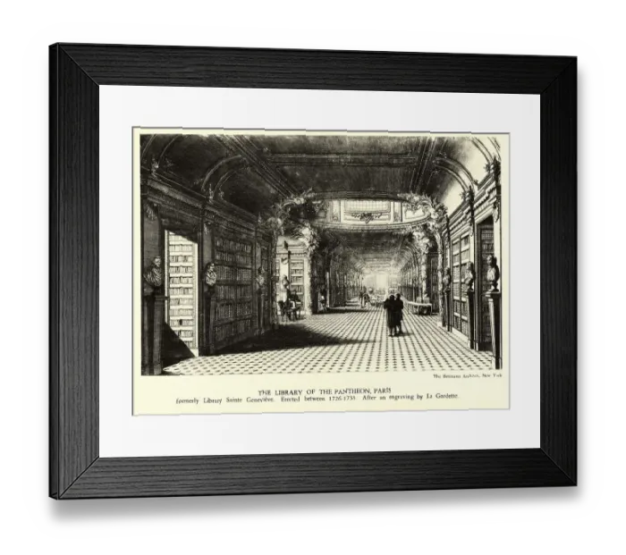 Framed Print : Interior of he Library of the Pantheon in Paris
