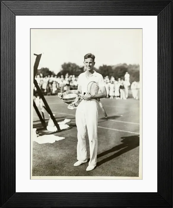 Framed Print : Ellsworth Vines Holding Tennis Cup Framed Print : Ellsworth Vines Holding Tennis Cup