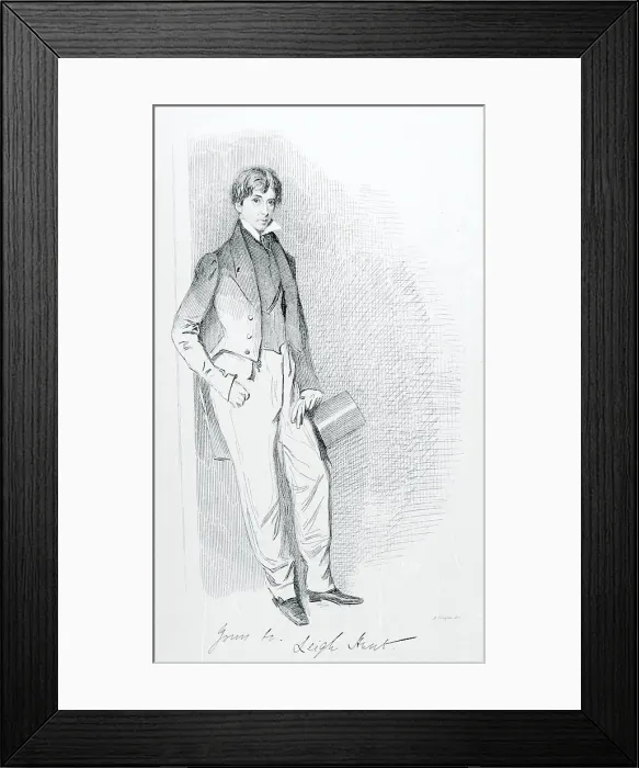 Framed Print : 19th-Century English Print of James Henry Leigh Hunt Framed Print : 19th-Century English Print of James Henry Leigh Hunt