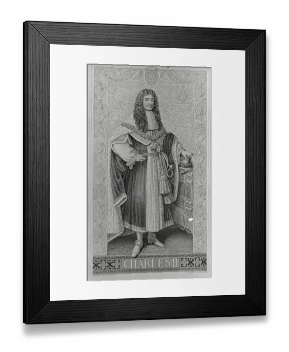 Framed Print : Illustrated Portrait of Charles II Framed Print : Illustrated Portrait of Charles II