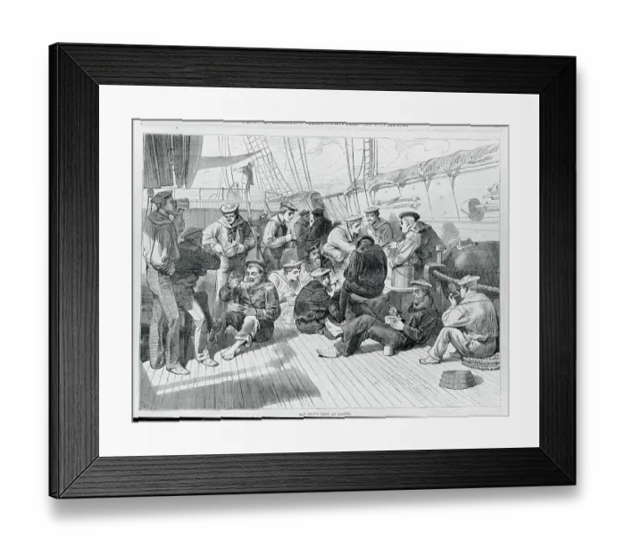 Framed Print : Navy Crew Sitting at Table to Eat Framed Print : Navy Crew Sitting at Table to Eat