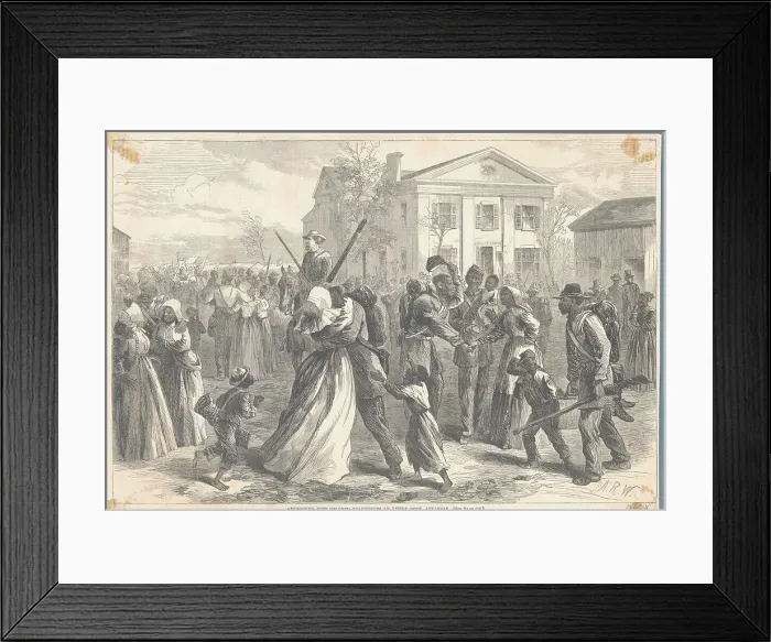Framed Print : Departure Scene of African Americans Leaving for Battle Framed Print : Departure Scene of African Americans Leaving for Battle