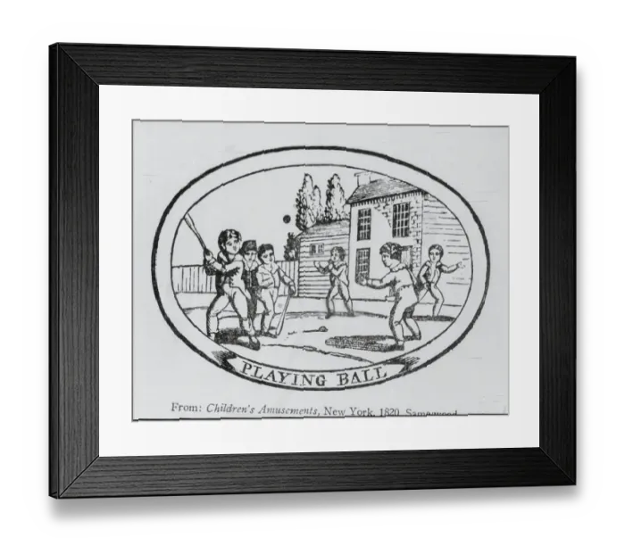 Framed Print : The Earliest Represenation of Baseball Framed Print : The Earliest Represenation of Baseball