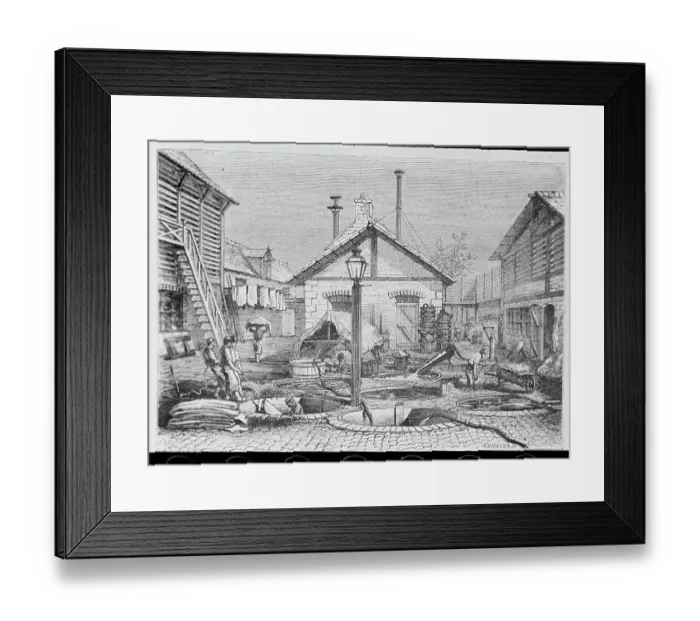 Framed Print : Tanning of Hides in Pits Framed Print : Tanning of Hides in Pits