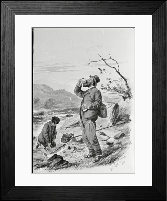 Framed Print : Fisherman Drinking Water Outside Framed Print : Fisherman Drinking Water Outside