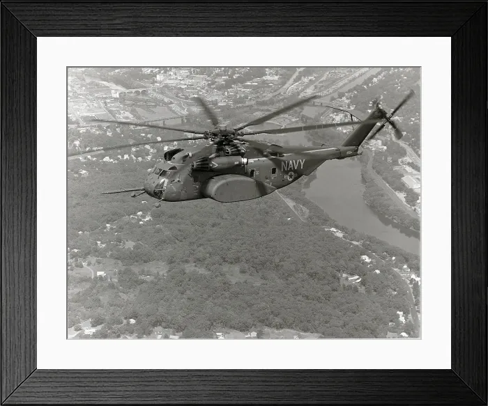 Framed Print : Air View Of Sikorsky Mh-53E Helicopter