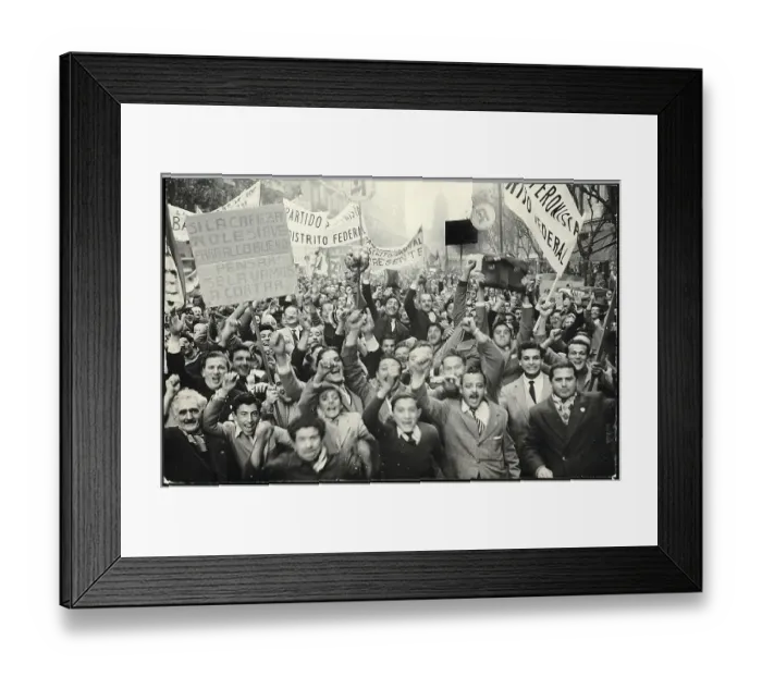 Framed Print : Crowd Of Peron Supporters Shouting Framed Print : Crowd Of Peron Supporters Shouting
