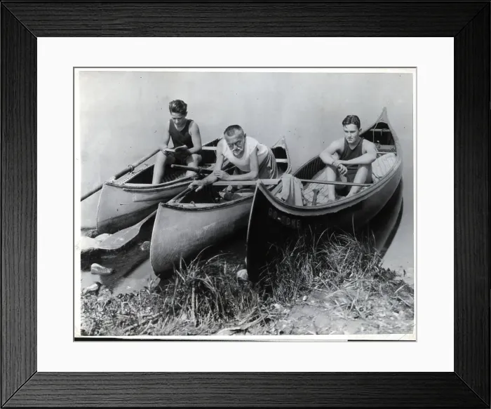 Framed Print : Dr. Charles Steinmetz Canoes W / Boys Framed Print : Dr. Charles Steinmetz Canoes W / Boys