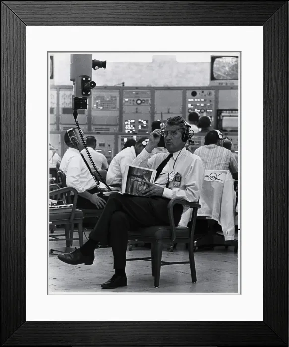 Framed Print : Wernher Von Braun, Seated W / Manual