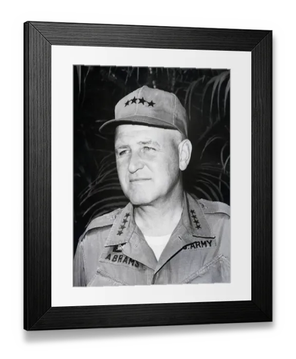 Framed Print : Portrait Of Gen. Abrams In Fatigues Framed Print : Portrait Of Gen. Abrams In Fatigues