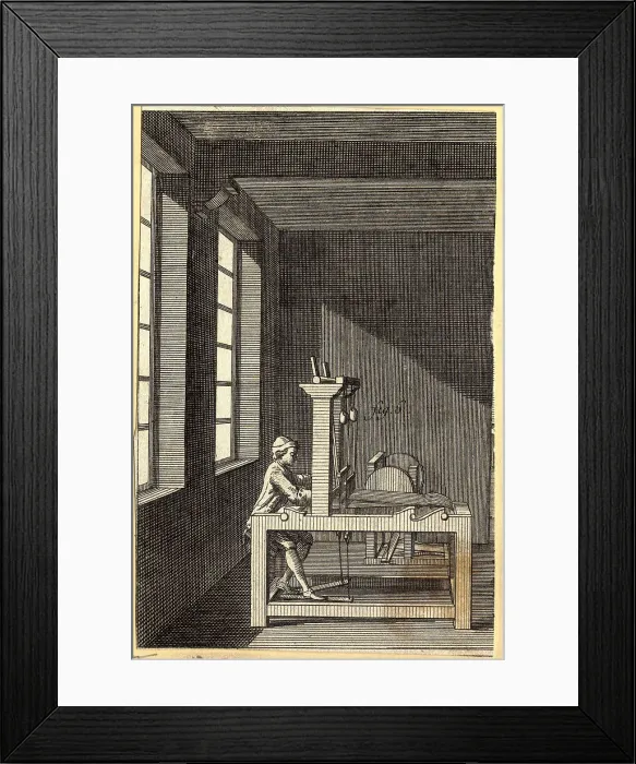 Framed Print : Woman Running a Handloom in 18th Century Framed Print : Woman Running a Handloom in 18th Century
