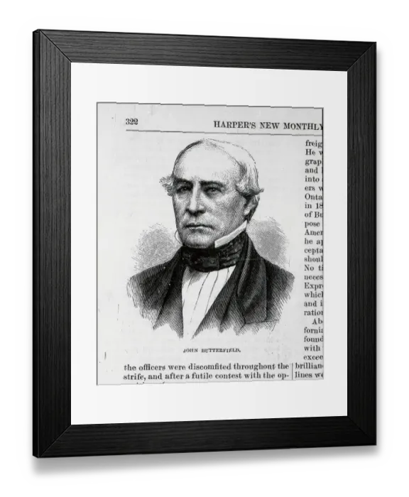 Framed Print : Head of Overland Mail Co. John Butterfield Framed Print : Head of Overland Mail Co. John Butterfield