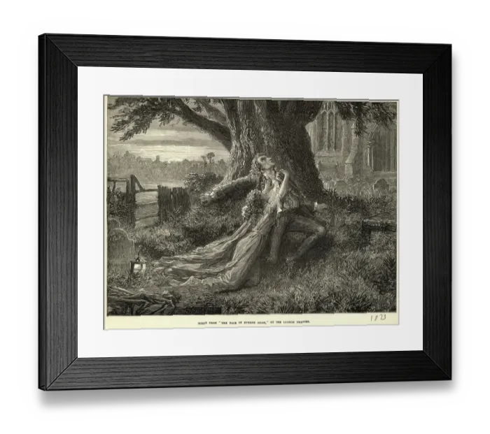 Framed Print : Woman Swooning Over Man Framed Print : Woman Swooning Over Man
