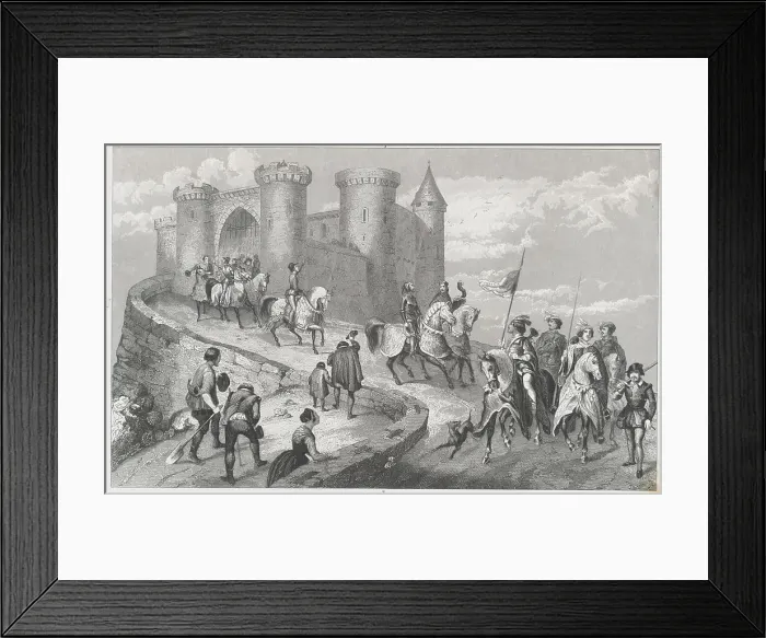 Framed Print : Knights Leaving Castle Framed Print : Knights Leaving Castle