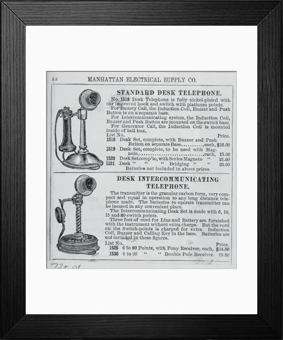 Framed Print : Portrait of Early Telephone Framed Print : Portrait of Early Telephone