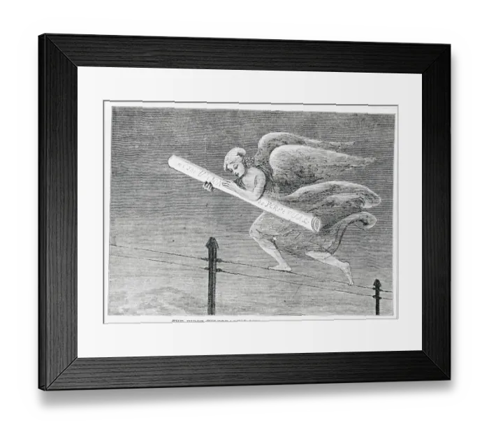 Framed Print : Depiction of First Telegraph Message Framed Print : Depiction of First Telegraph Message