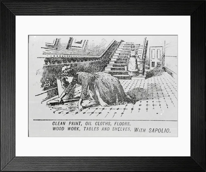 Framed Print : Woman Cleaning Victorian Home Framed Print : Woman Cleaning Victorian Home