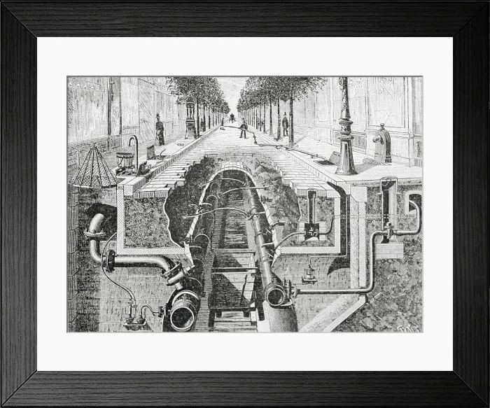 Framed Print : Cross Section of Water System in Paris Framed Print : Cross Section of Water System in Paris