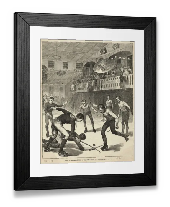 Framed Print : Men Playing Polo on Roller Skates at Newport Framed Print : Men Playing Polo on Roller Skates at Newport