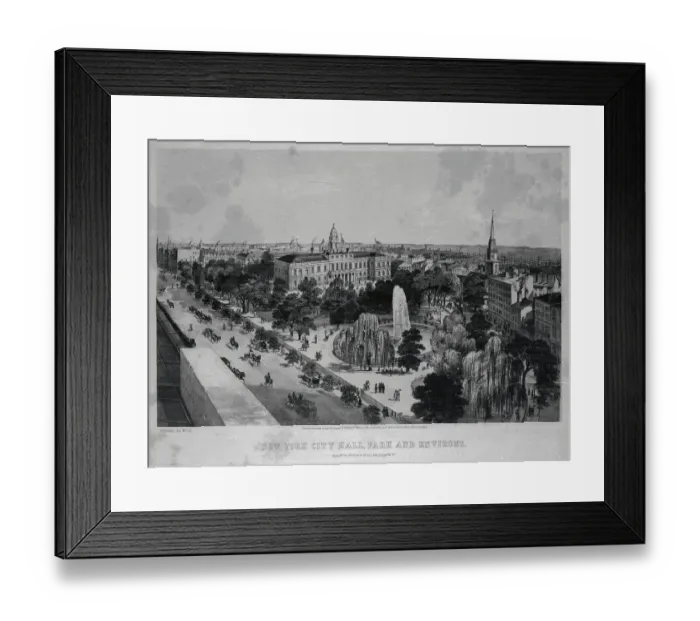 Framed Print : Aerial View of City Hall Park and Environment in NYC Framed Print : Aerial View of City Hall Park and Environment in NYC