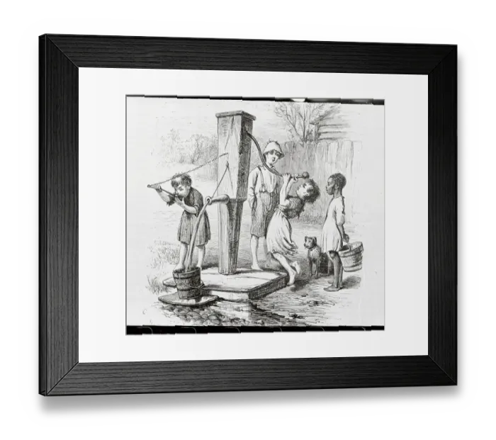 Framed Print : Primitive Water Fountain Framed Print : Primitive Water Fountain
