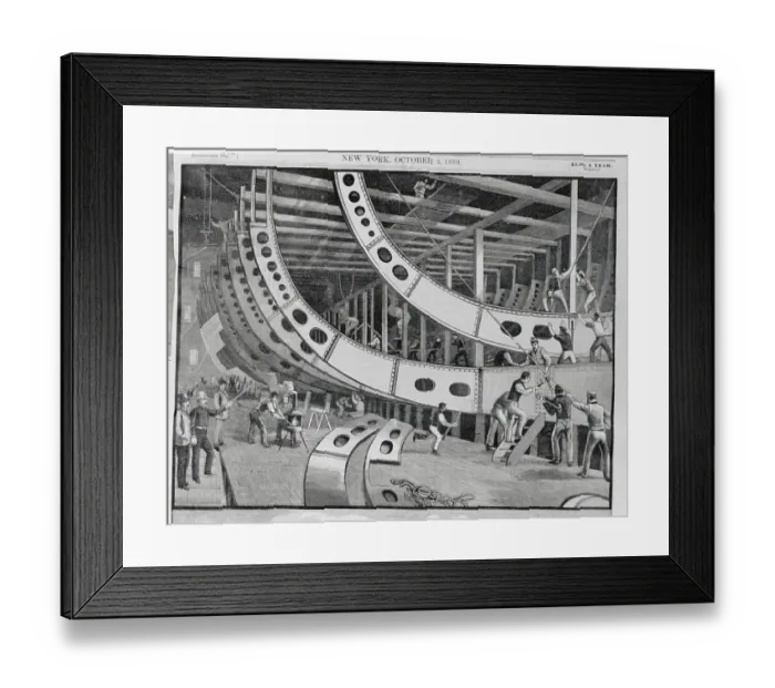 Framed Print : Men Constructing Warship Framed Print : Men Constructing Warship