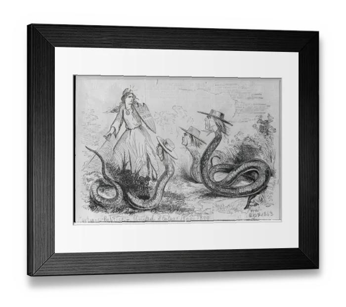 Framed Print : Cartoon of Copperhead Party Framed Print : Cartoon of Copperhead Party