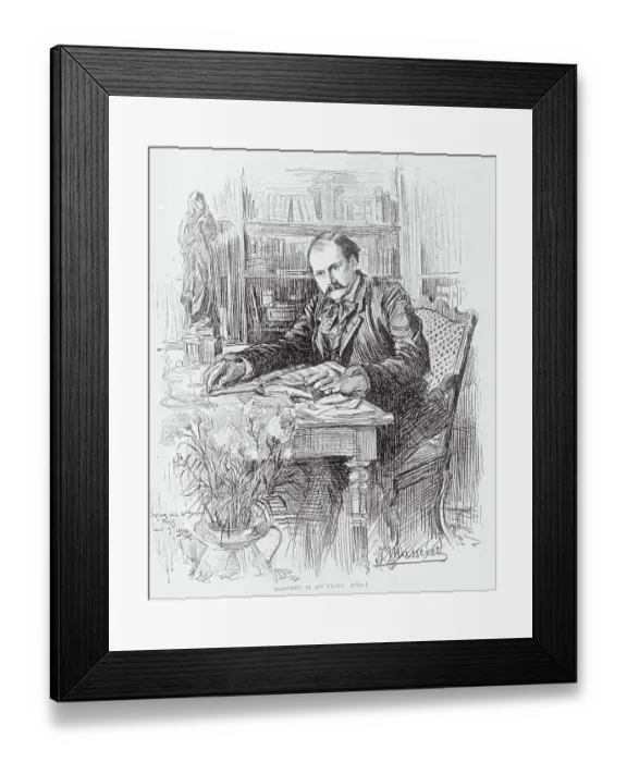 Framed Print : Jules Massenet Studying Music Framed Print : Jules Massenet Studying Music
