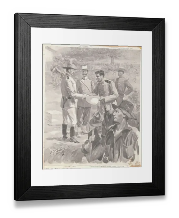 Framed Print : General MacArthur Meeting with Emanuel Arguelles Framed Print : General MacArthur Meeting with Emanuel Arguelles