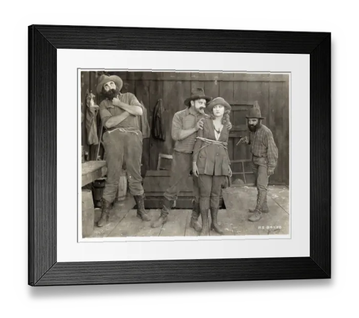 Framed Print : Men Hold Bound Woman Captive-Movie Still Framed Print : Men Hold Bound Woman Captive-Movie Still