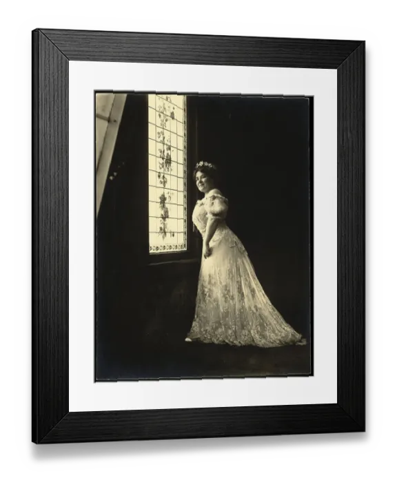 Framed Print : Woman Posing By Window, 19Th Century Framed Print : Woman Posing By Window, 19Th Century