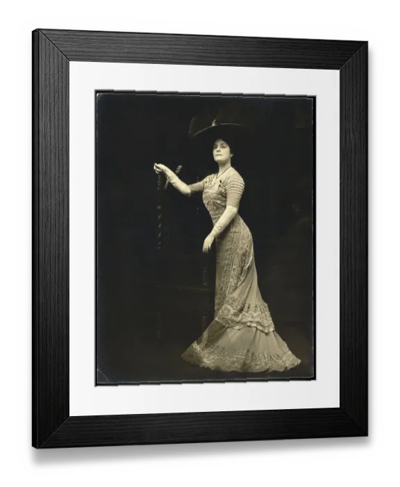 Framed Print : Woman Poses In Full-Length Dress, 1890'S Framed Print : Woman Poses In Full-Length Dress, 1890'S