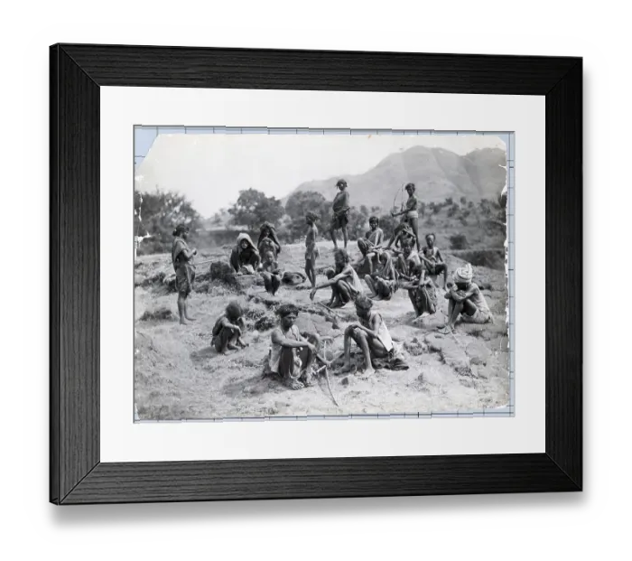 Framed Print : Group Shot Of Indian Hill Tribe;'Bhils Framed Print : Group Shot Of Indian Hill Tribe;'Bhils