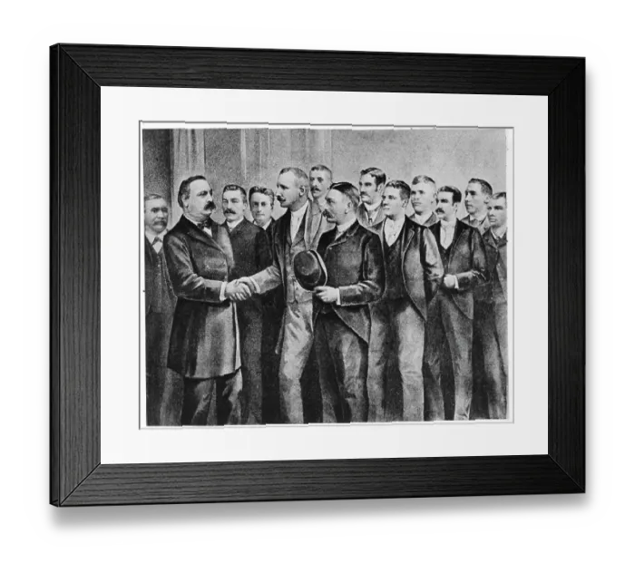 Framed Print : Grover Cleveland Shaking Hands / Baseball Framed Print : Grover Cleveland Shaking Hands / Baseball