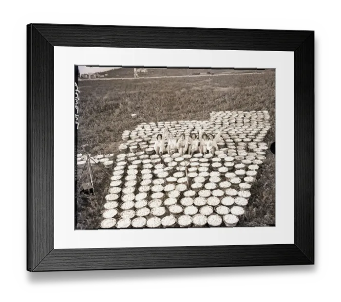 Framed Print : Girls In Field Surrounded / Buckets / Eggs Framed Print : Girls In Field Surrounded / Buckets / Eggs