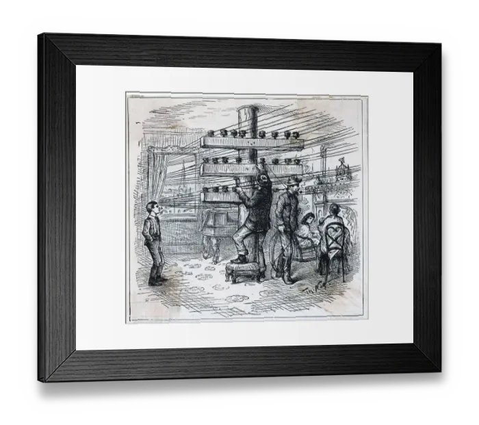 Framed Print : Cartoon Of Telegraph Pole In Room Framed Print : Cartoon Of Telegraph Pole In Room