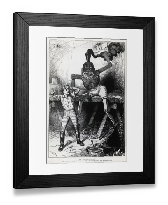 Framed Print : Cartoon- Railroad Trusts As Frankenstein Framed Print : Cartoon- Railroad Trusts As Frankenstein