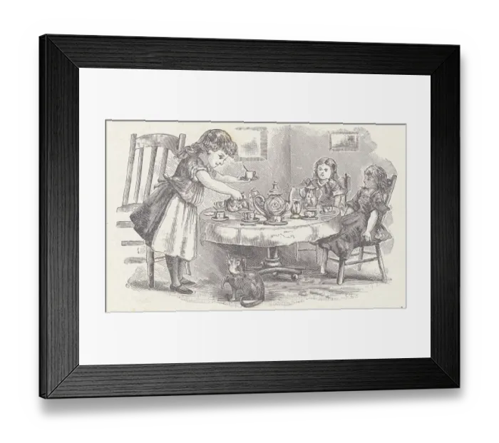 Framed Print : Little Girl Pouring Tea Framed Print : Little Girl Pouring Tea