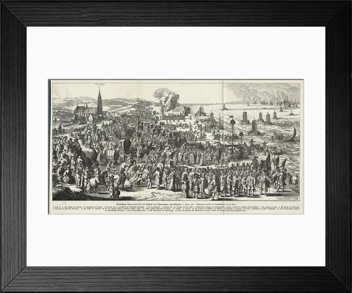 Framed Print : King Charles II and Entourage Setting Sail Framed Print : King Charles II and Entourage Setting Sail