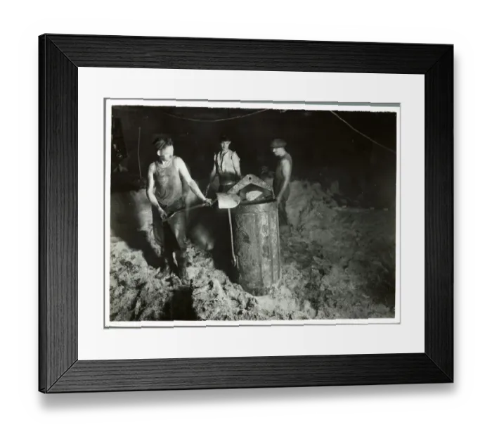 Framed Print : Men Trucking Sand in New York River Shaft Caisson for Midtown Hudson Tunnel Framed Print : Men Trucking Sand in New York River Shaft Caisson for Midtown Hudson Tunnel